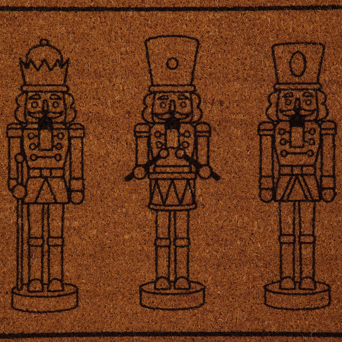 My Texas House Natural and Black Nutcracker Outdoor Coir Christmas Doormat, 18" x 30"