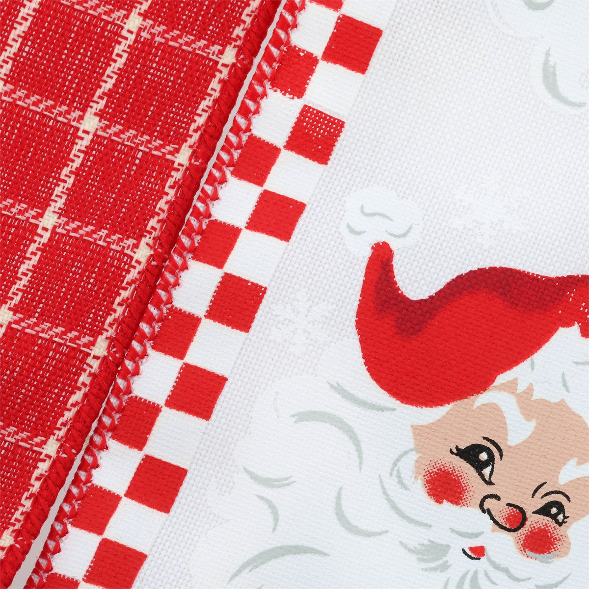 Red and White Santa and Plaid Christmas Ribbon, 21', 2 Pack, by Holiday Time