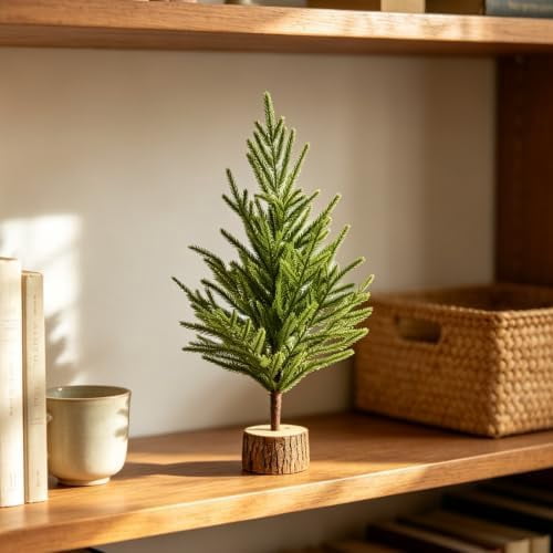 Artificial Christmas Tree 15 Inch for Indoor Home Office Decor (15IN, A-1)