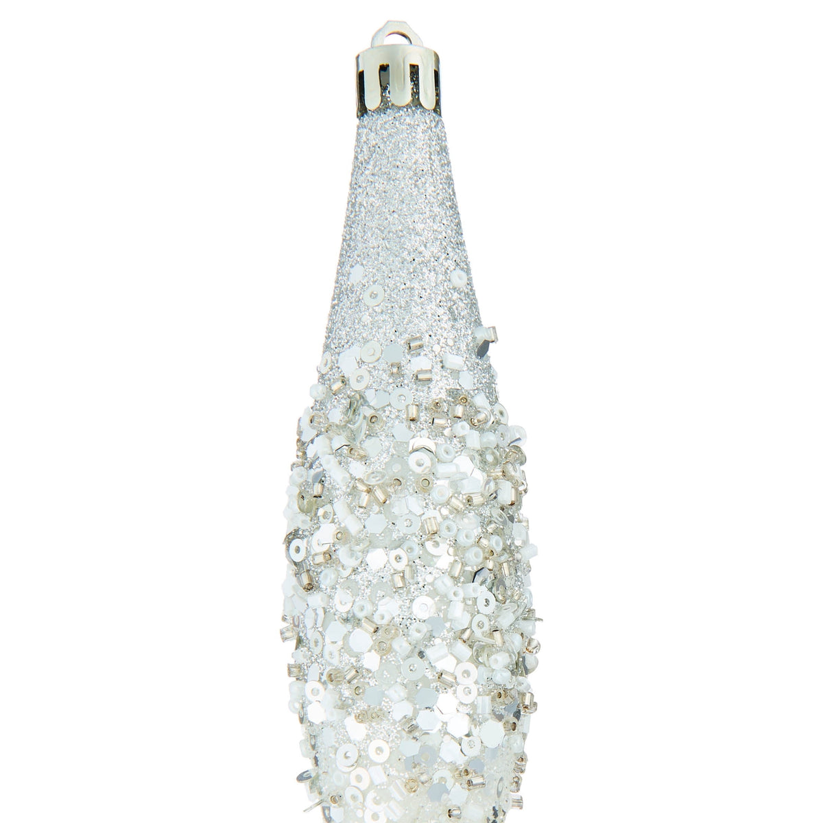 6-Count Red and White Glitter Ombre Finial Shatterproof Christmas Ornaments, 6.1", by Holiday Time