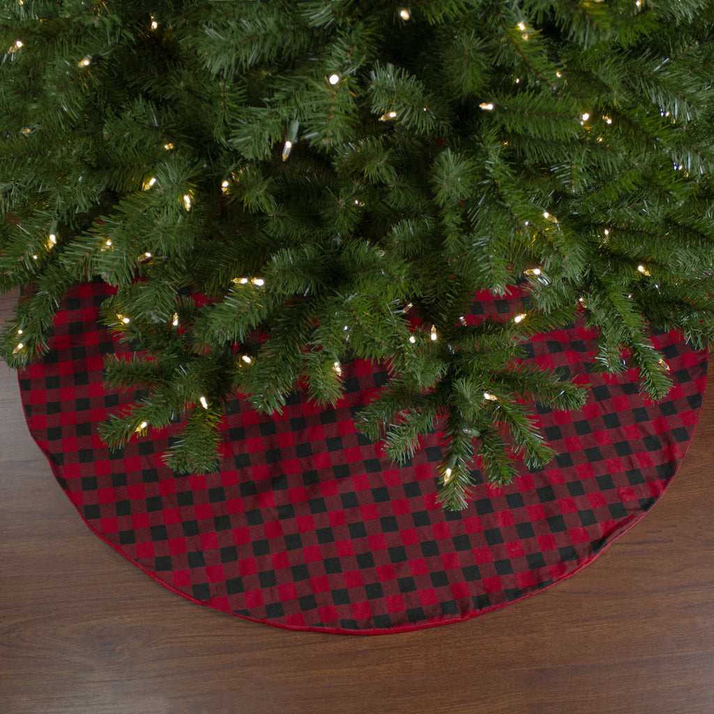 Northlight 48" Red and Black Buffalo Plaid Christmas Tree Skirt