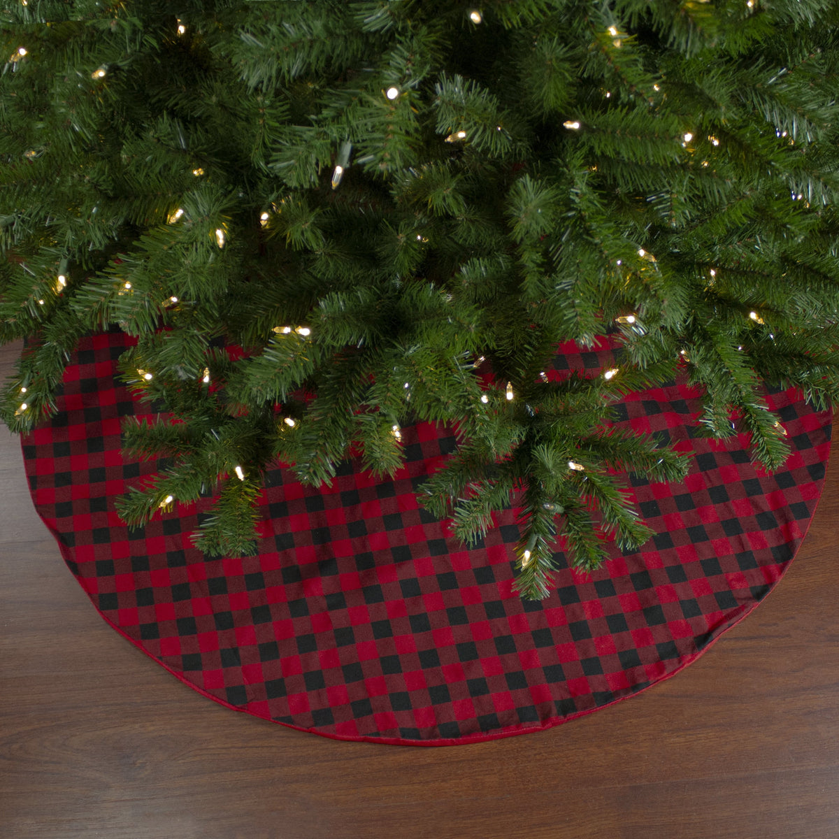 Northlight 48" Red and Black Buffalo Plaid Christmas Tree Skirt