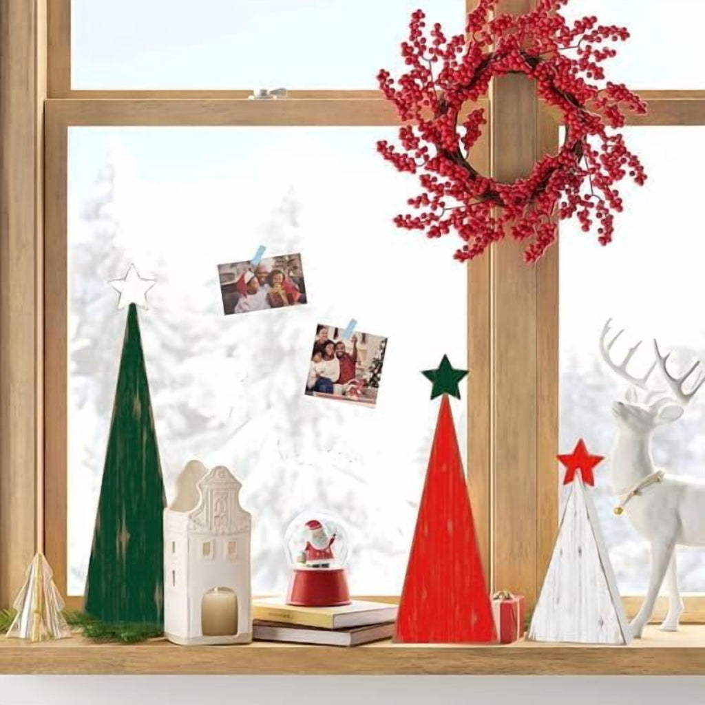 3 Piece Wooden Christmas Tree Tabletop Decorations