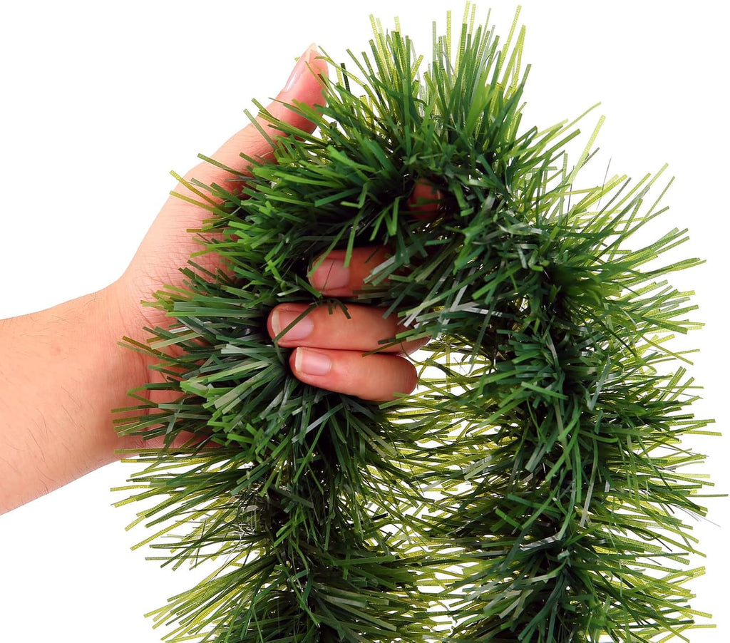 Ayieyill 33ft Tinsel Garland Hanging Christmas Tree Garland for Christmas Tree Decorations Indoor, Iridescent