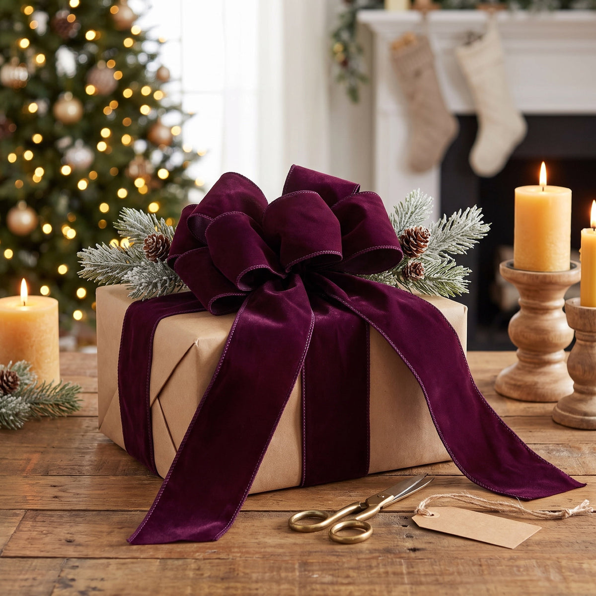 Burgundy Velvet Christmas Ribbon, 2.5" x 25', by Holiday Time
