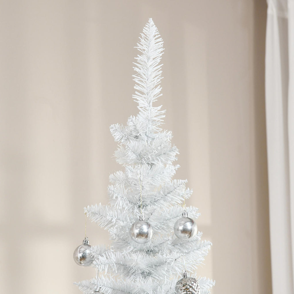 Kadyn Christmas Tree, Xmas Trees,6' Artificial Pencil Christmas Tree with 390 Realistic Branch Tips and Plastic Stand, Silver