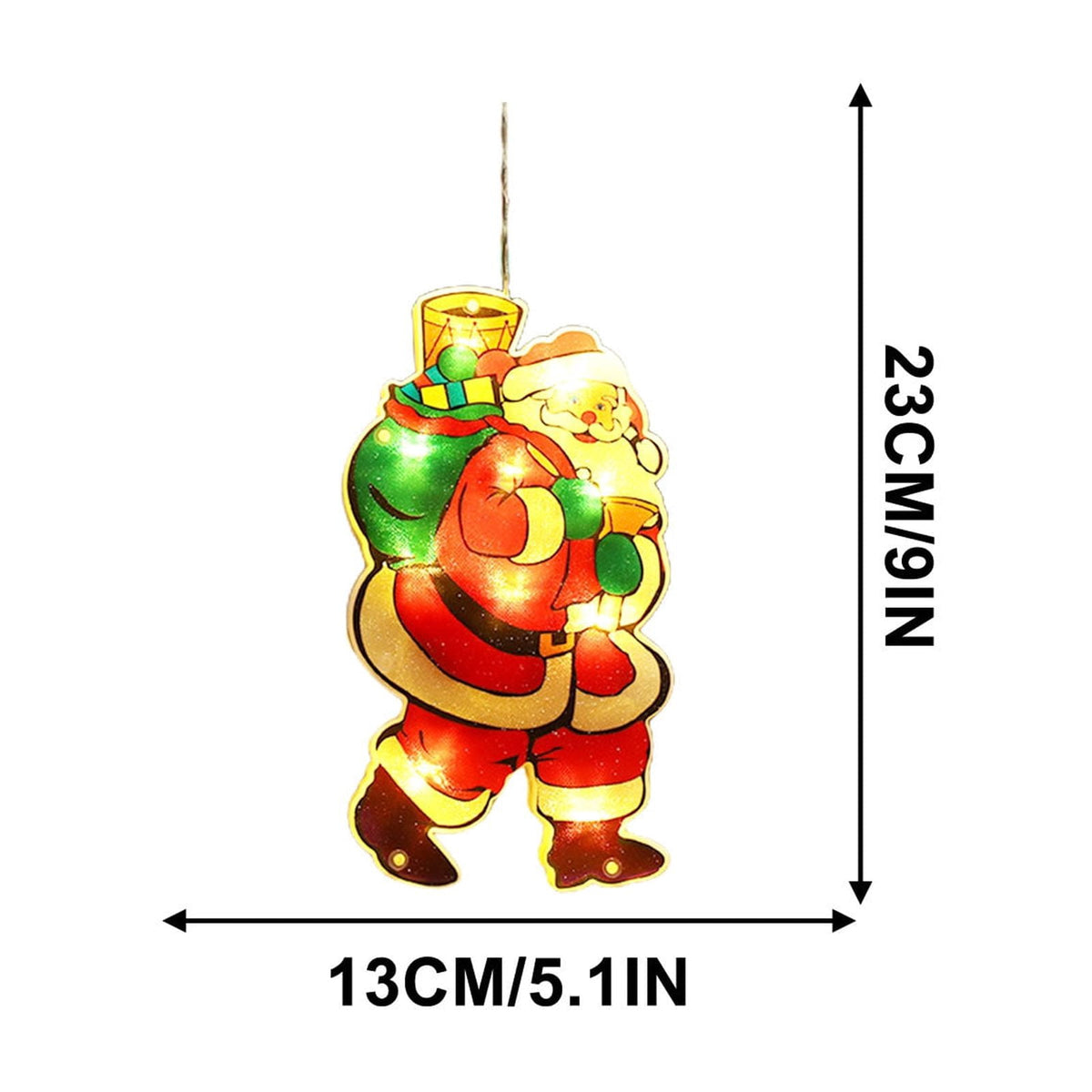RXIRUCGD Christmas Window Hanging Lights Decorations, Christmas Window Lights with Suction Cup, Battery Operated Hanging Christmas Window Lights Indoor for Xmas Tree Fireplace Door Window Decor