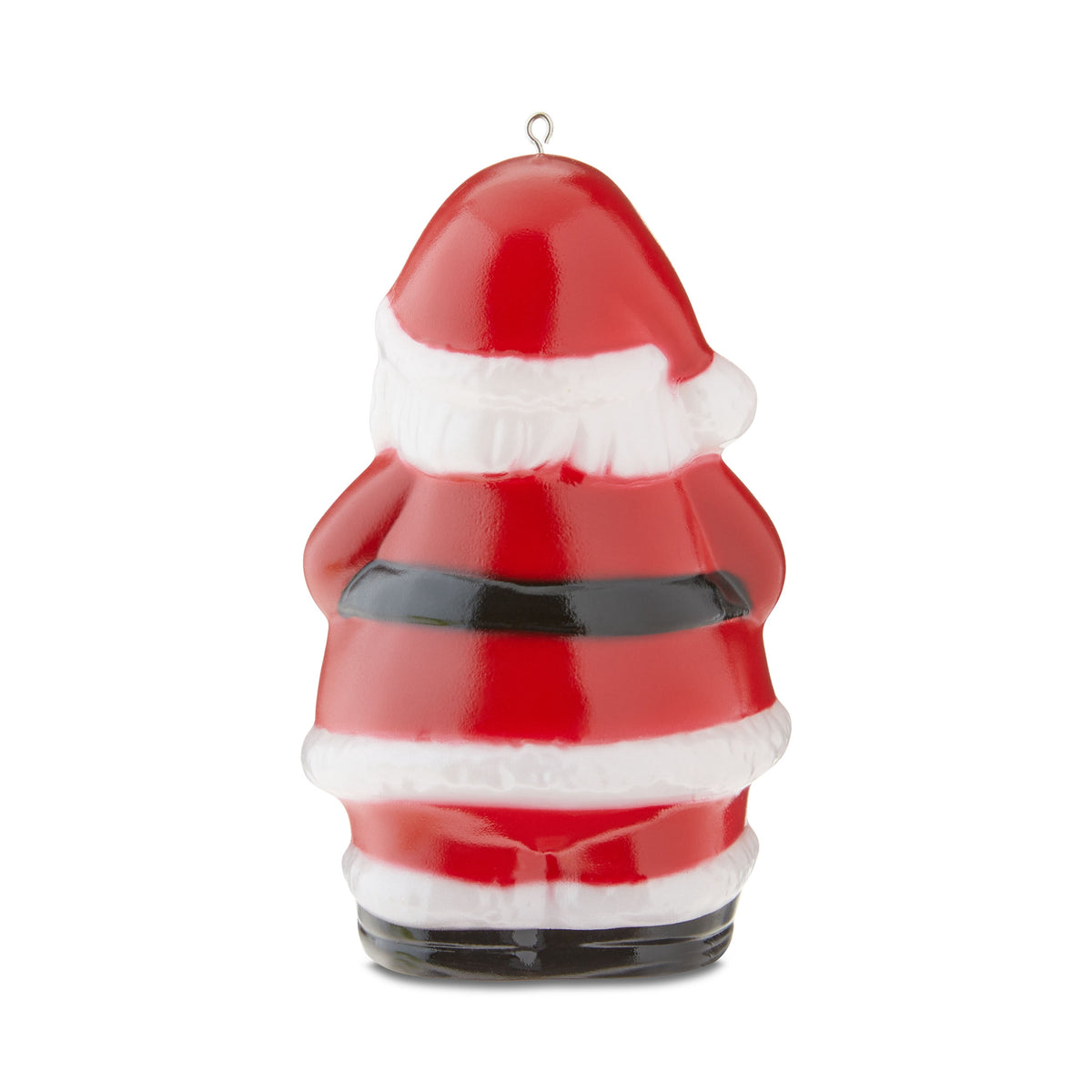 Mr. Christmas 5-inch Mini Lit Blow Mold Santa Ornament, Red