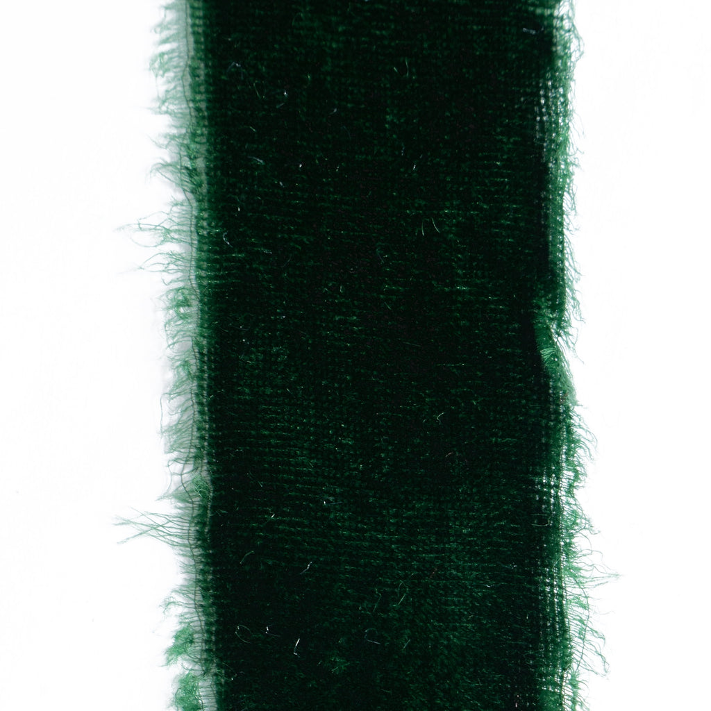 My Texas House Green Velvet Christmas Ribbon, 12'