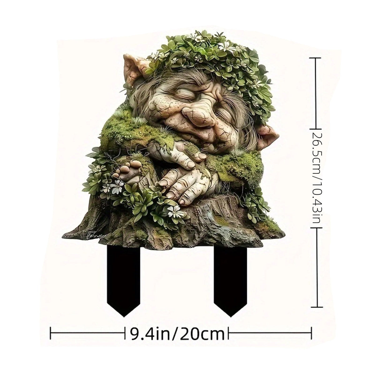 Outdoor Garden Statue, Sleeping Gnome With Lush Plant Magic, Waterproof Acrylic Yard Art For Lawn Patio Pathway Decoration, Birthday Gift For Mom Daddy Grandma