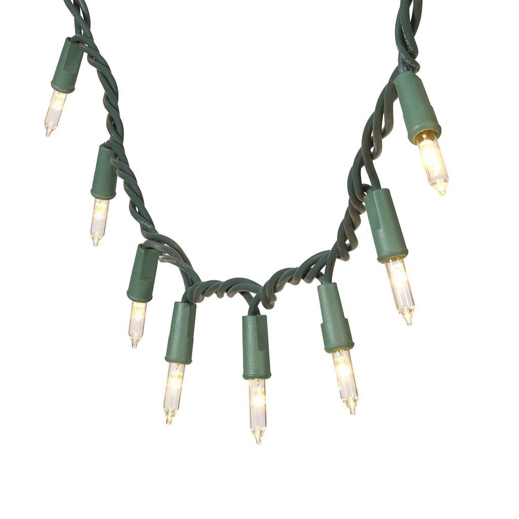 Indoor/Outdoor 100-Count LED Glass Mini Christmas String Lights, Warm White, Green Wire, 19.5', by Holiday Time