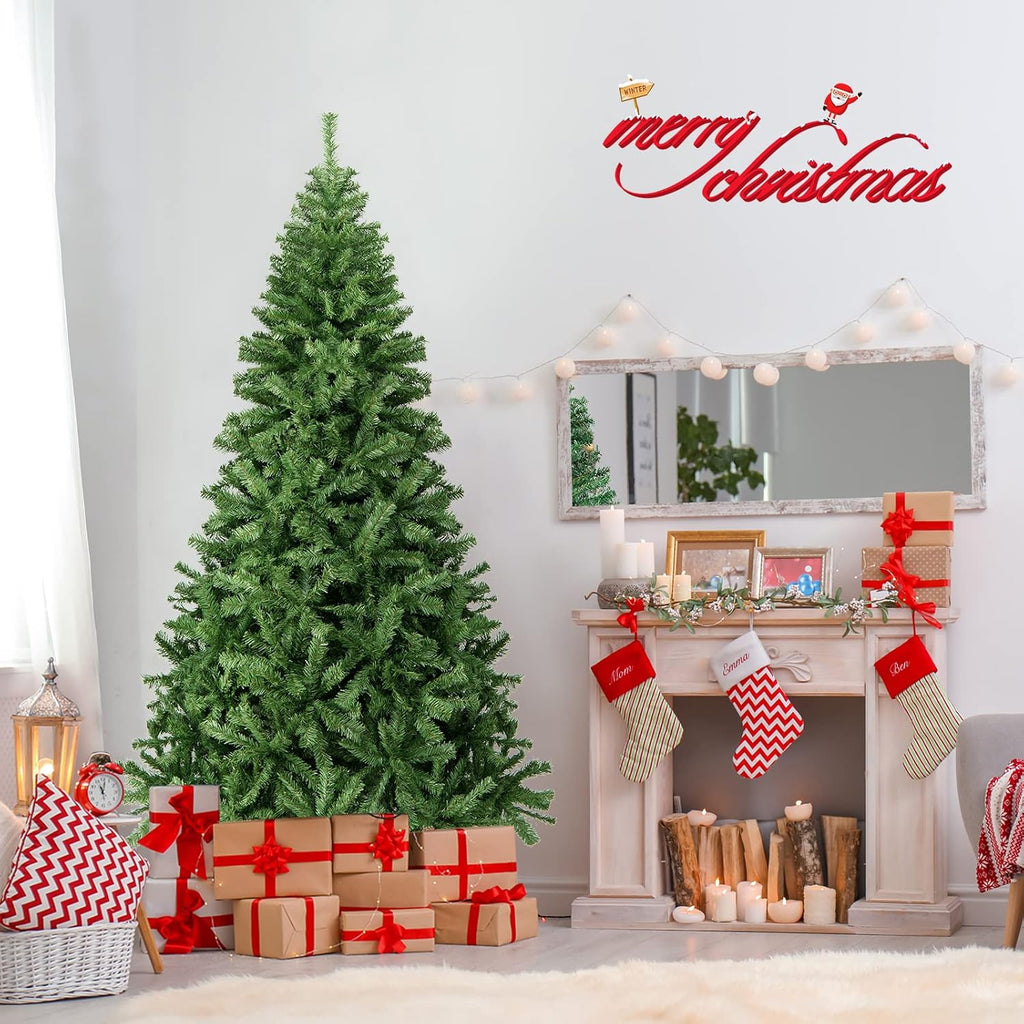 Vebreda 7FT Artificial Christmas Tree, 800 Branch Tips, Xmas Tree with Metal Stand, PE+PVC Holiday Decoration for Home, Office