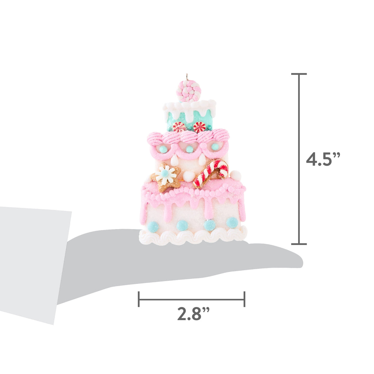Multicolor Clay Dough Cake Christmas Ornament, 4.5", by Holiday Time