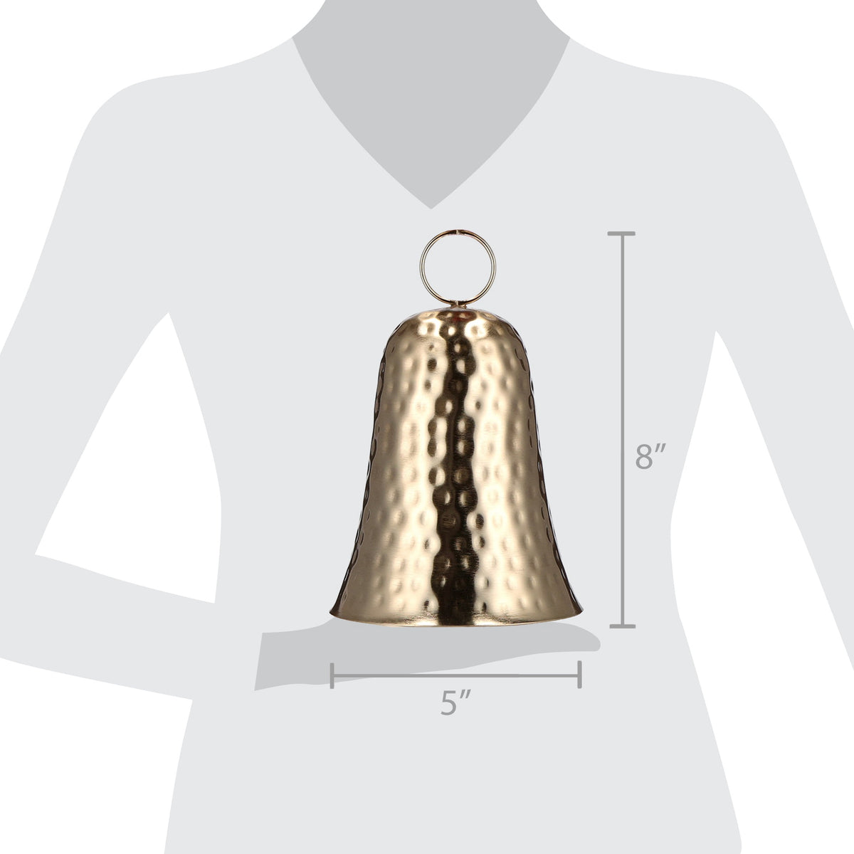 Metal Bell Christmas Decoration, Gold, 8", by Holiday Time