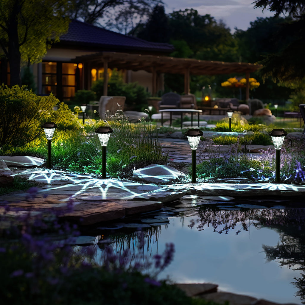 Gigalumi Solar Landscape Lights Contemporary Waterproof Cold White 10-Pack