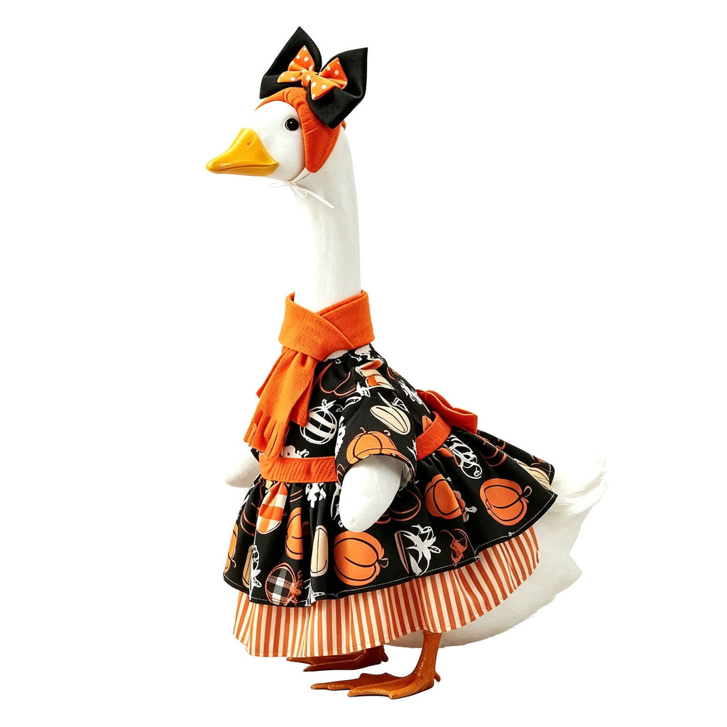 Lzobxe Porch Goose Clothes, Casual Style Lawn Yard Garden Decor for 23" High Cement or Plastic Geese, Goose Costume for All Season and Occasiona