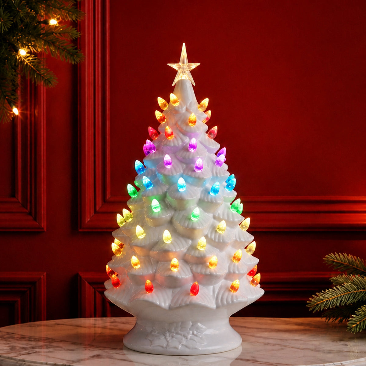 Mr. Christmas 8 in. Nostalgic Ceramic Tree - Green