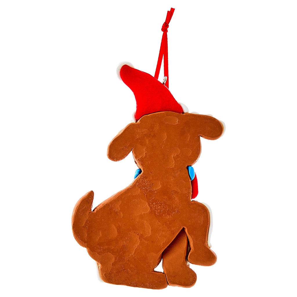 Multicolor Clay Dough Gingerbread Dog with Hat Christmas Ornament, 4.5", by Holiday Time
