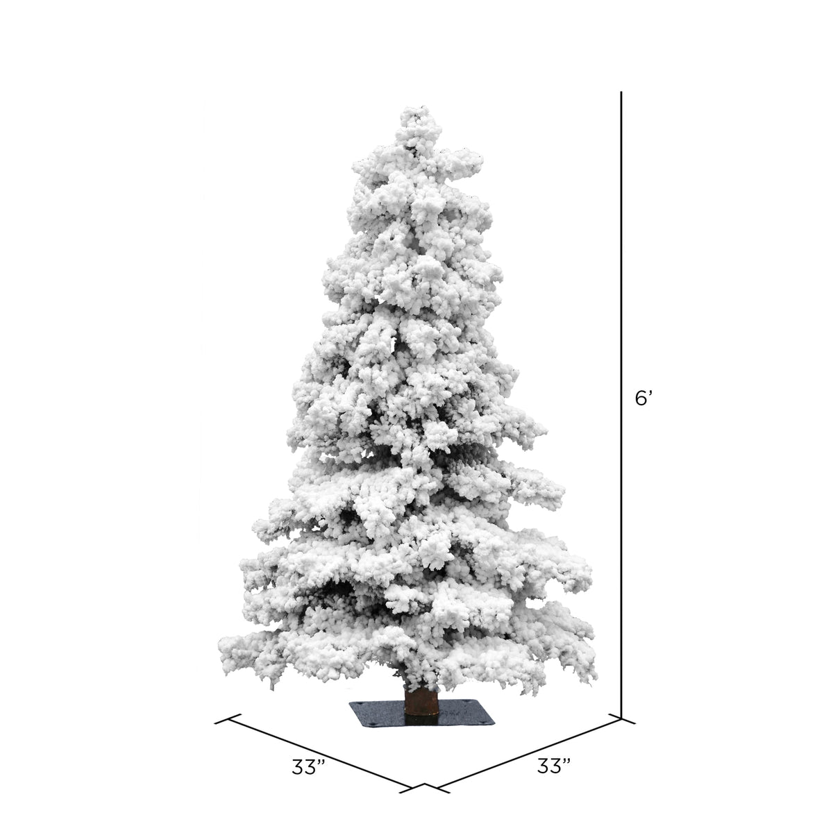 Vickerman 7' Flocked Spruce Artificial Christmas Tree, Warm White LED Lights
