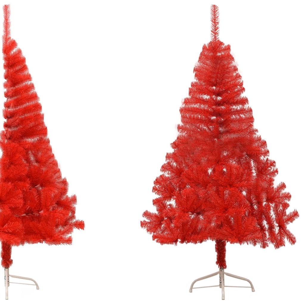 vidaXL Christmas Tree Decoration Artificial Half-Circle Tree with Stand PVC