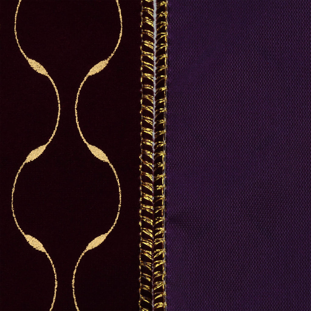 Maroon and Gold Wave Velvet Christmas Ribbon, 2.5" x 40', by Holiday Time