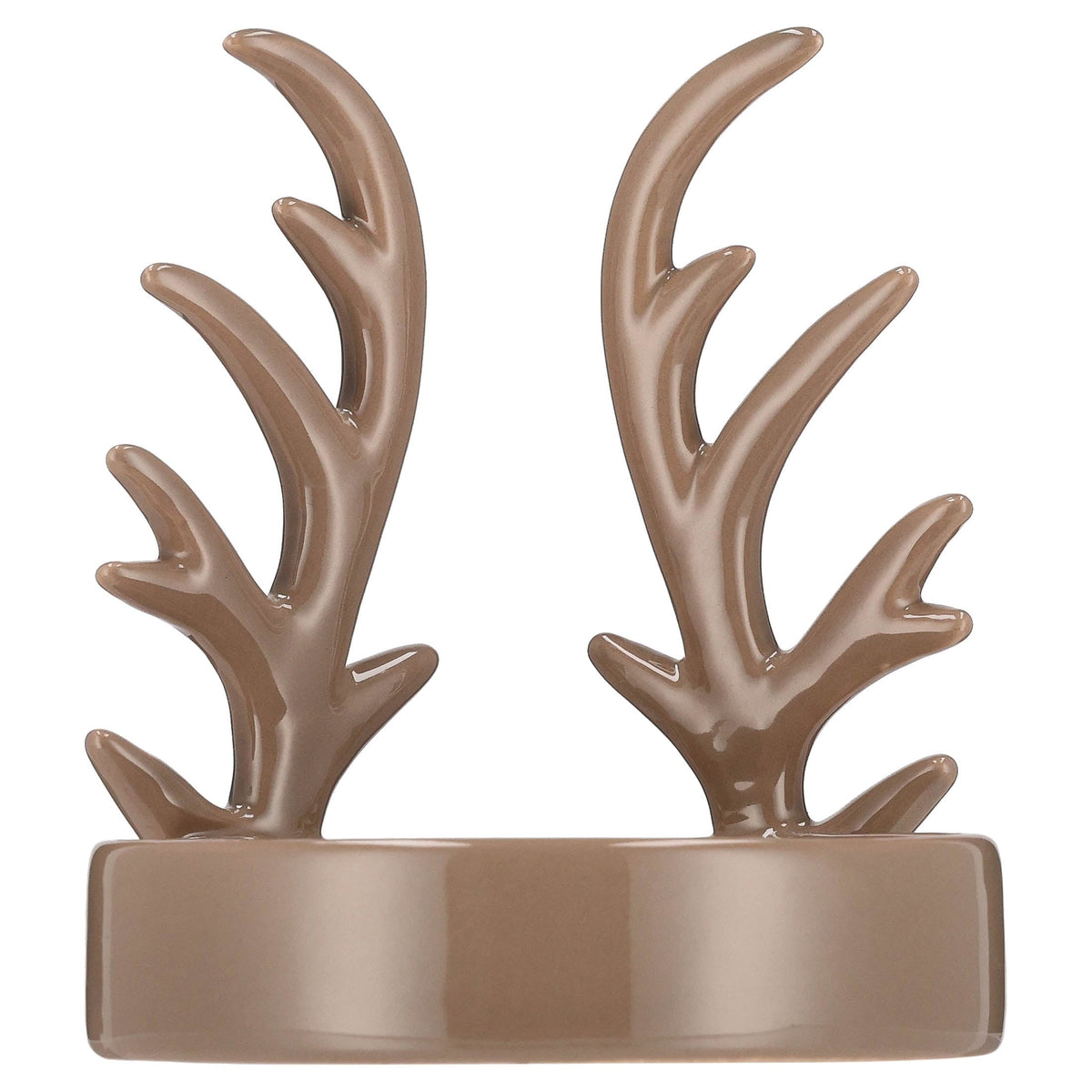 Large Brown Stoneware Antler Christmas Candle Holder, 5.3", by Holiday Time