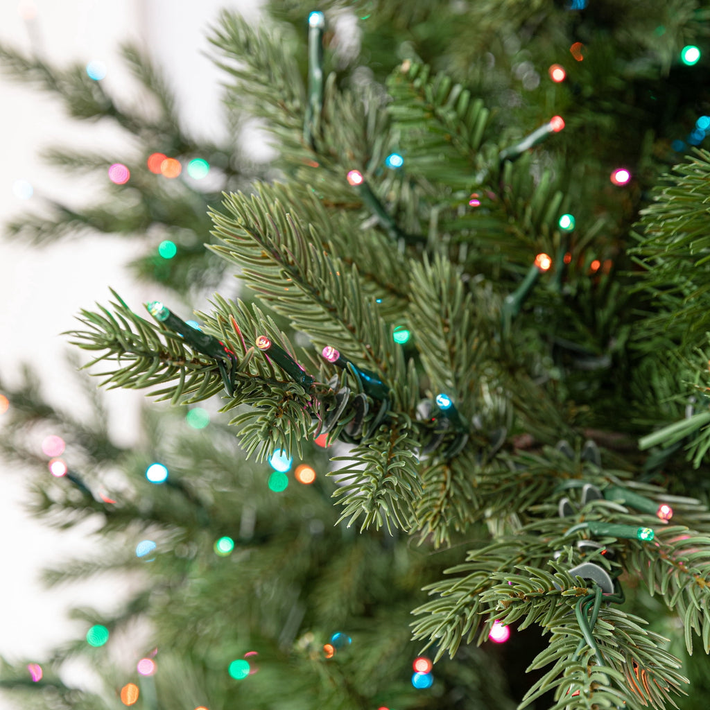 My Texas House 9' Pre-Lit Grand Spruce Green Artificial Christmas Tree with LumaDazzle Color-Changing Twinkle LED Lights, Quick Set, and Stand