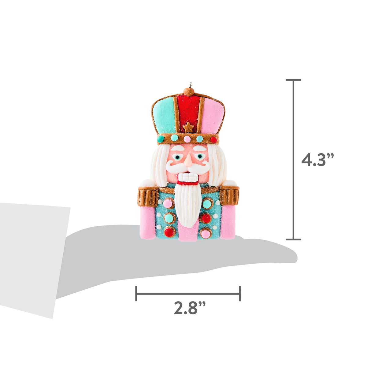 Multicolor Clay Dough Nutcracker Christmas Ornament, 4.3", by Holiday Time