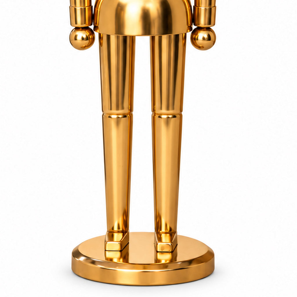 My Texas House Metal Christmas Decorative Nutcracker, Gold, 24"