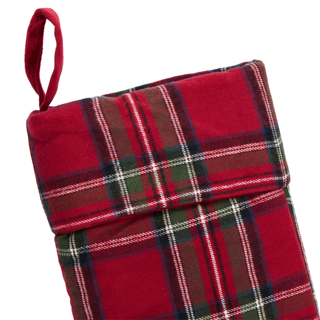 My Texas House Angie Plaid Christmas Stocking, Red, 20"
