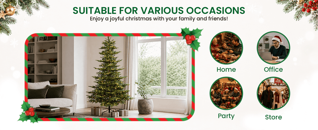 Bringstar 6Ft Prelit Christmas Tree, Premium Artificial Tree with 814 Realistic PE&PVC Mixed Tips, 400 Warm Lights