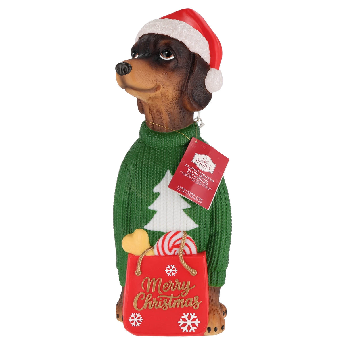 Lighted Blow Mold Dachshund Indoor/Outdoor Christmas Decoration, Multicolor, 24", by Holiday Time