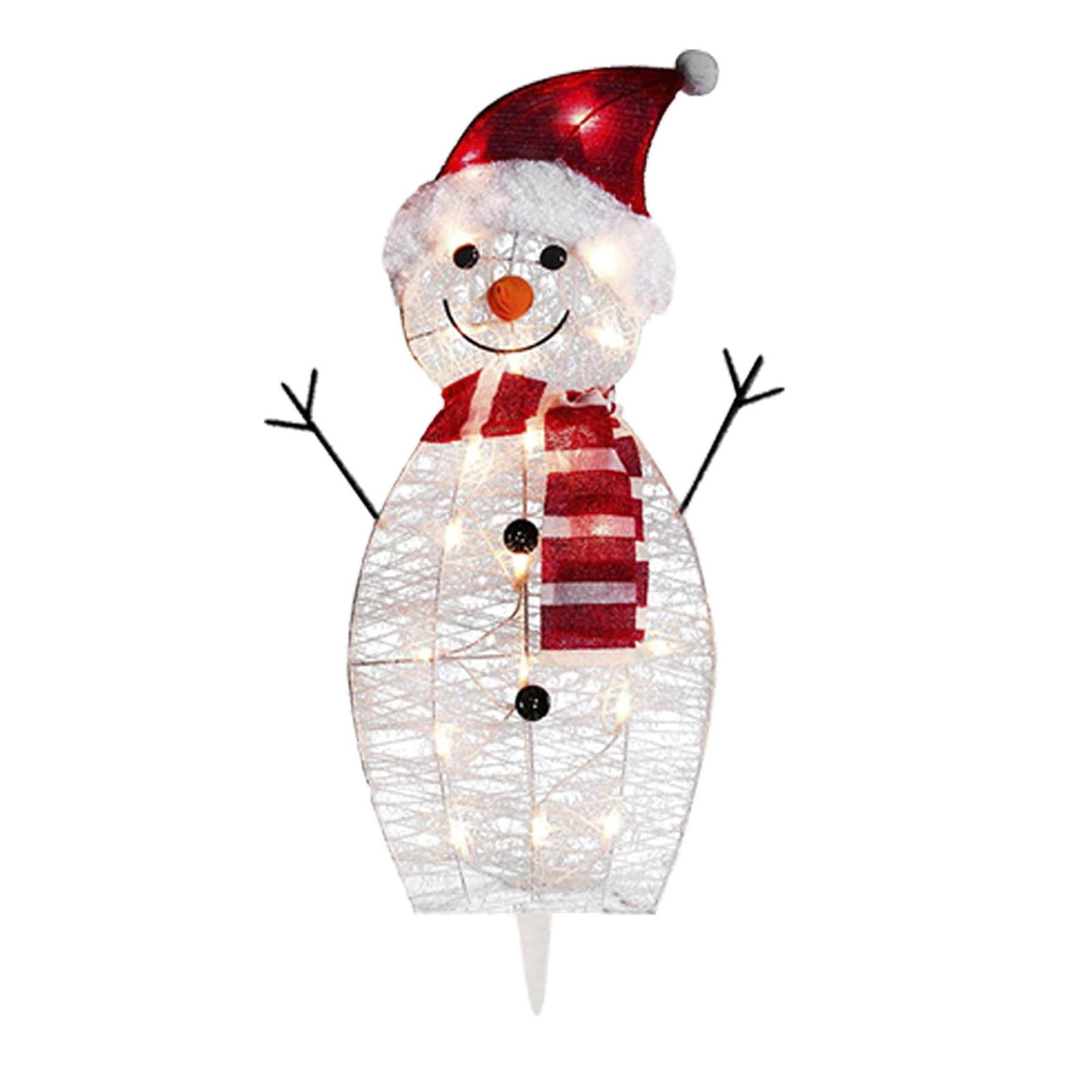 SLYNSHome 3Pcs Christmas Garden Lights Pre-lit LED Light Up Snowman Christmas Decoration for Yard Luminescent Decoration for Xmas Front Door Pathway Lawn Patio Xmas Ornament Supplies ()