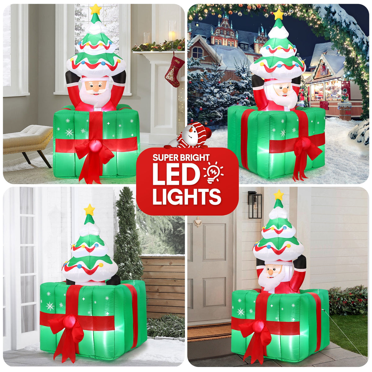 Ayieyill 7FT Inflatables Christmas Outdoor Decoration Cup Gingerbread Man with LED, Outdoor Christmas Decoration