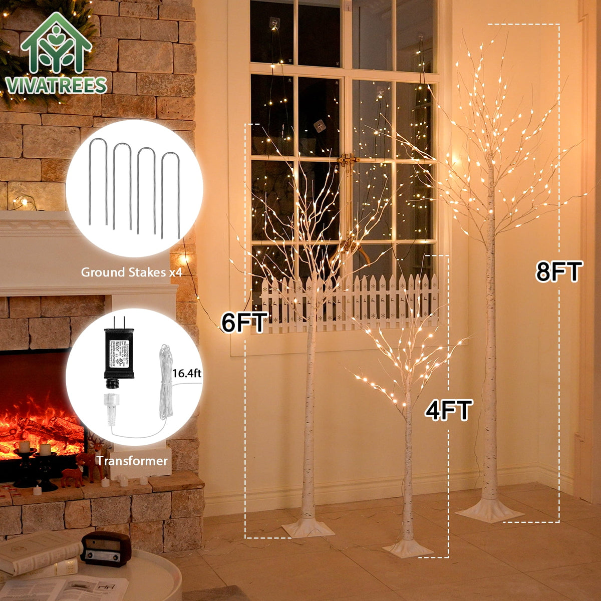 VIVATREES 7.5ft Pre-lit Artificial Christmas Tree Frasier Fir w/ 3325 PVC PE Hinged Branch Tips 450 Multi Color LED Lights Foldable Base