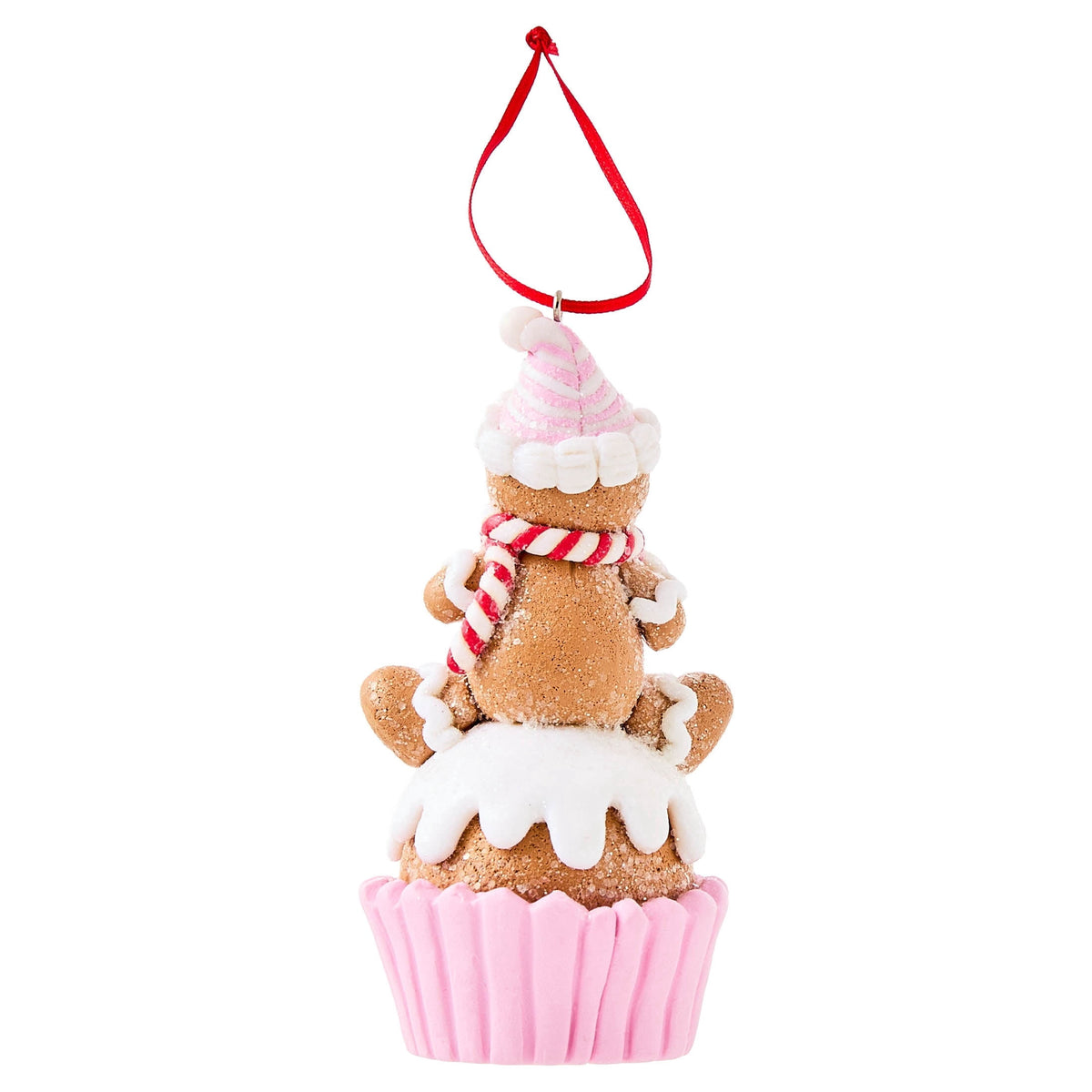 Multicolor Pastel Clay Dough Gingerbread Man Cupcake Christmas Ornament, 4.5", by Holiday Time