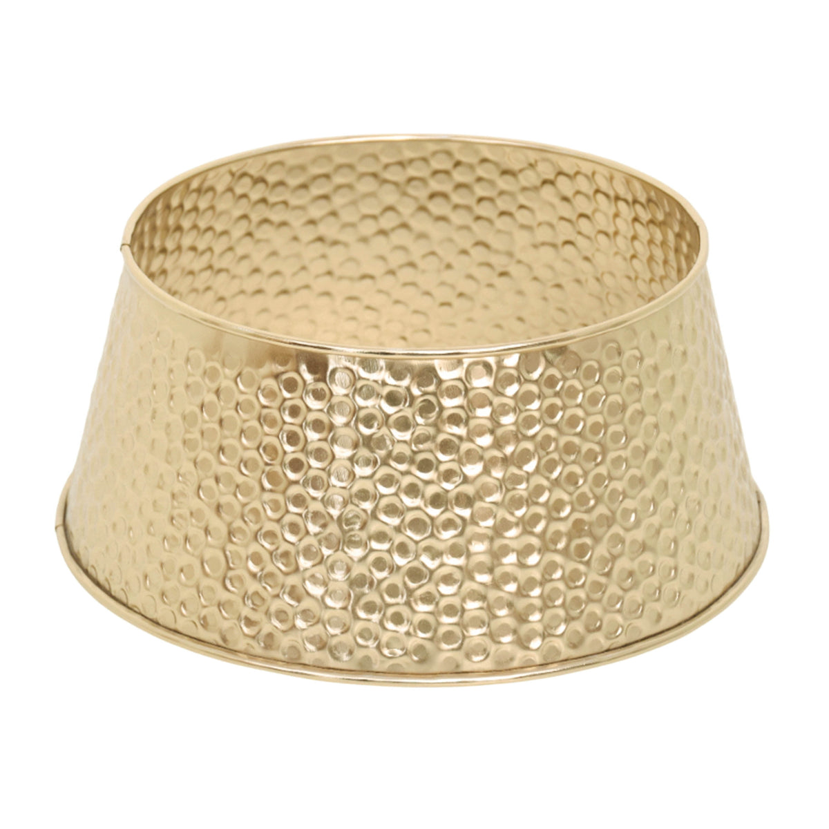 Metal Hammered Mini Christmas Tree Collar, Gold, 9", by Holiday Time