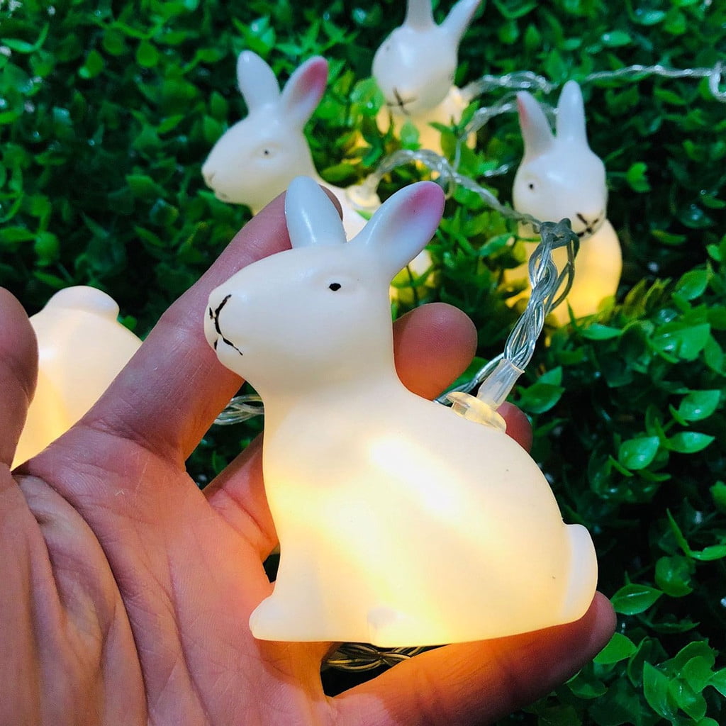 XGFHYJEH Easter Decoration, Bunny String Lights, Easter Lights Pastel, LED Easter Bunny Lights, Easter Decorations Indoors