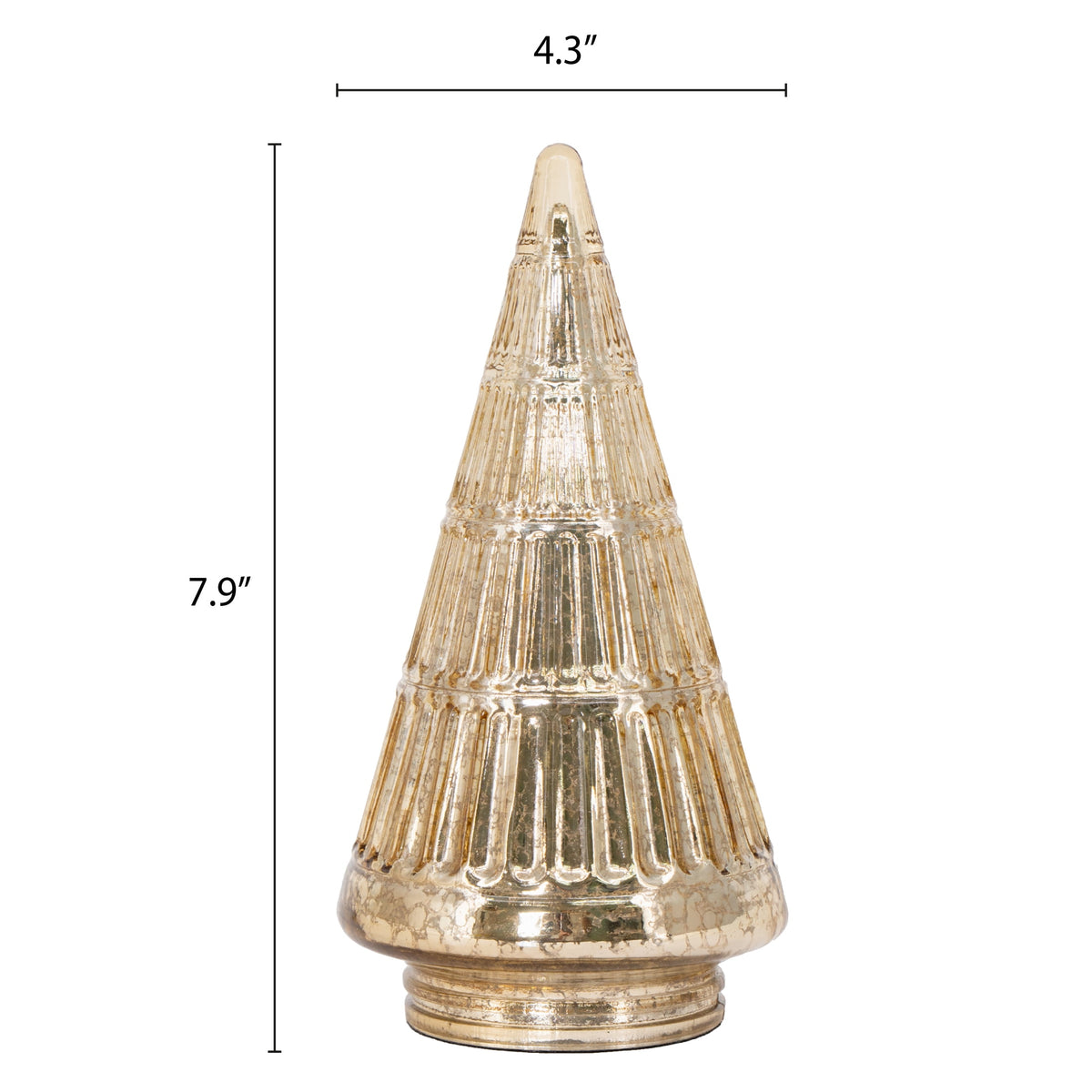 My Texas House Glass Tree, 8 Inch, Gold, Christmas