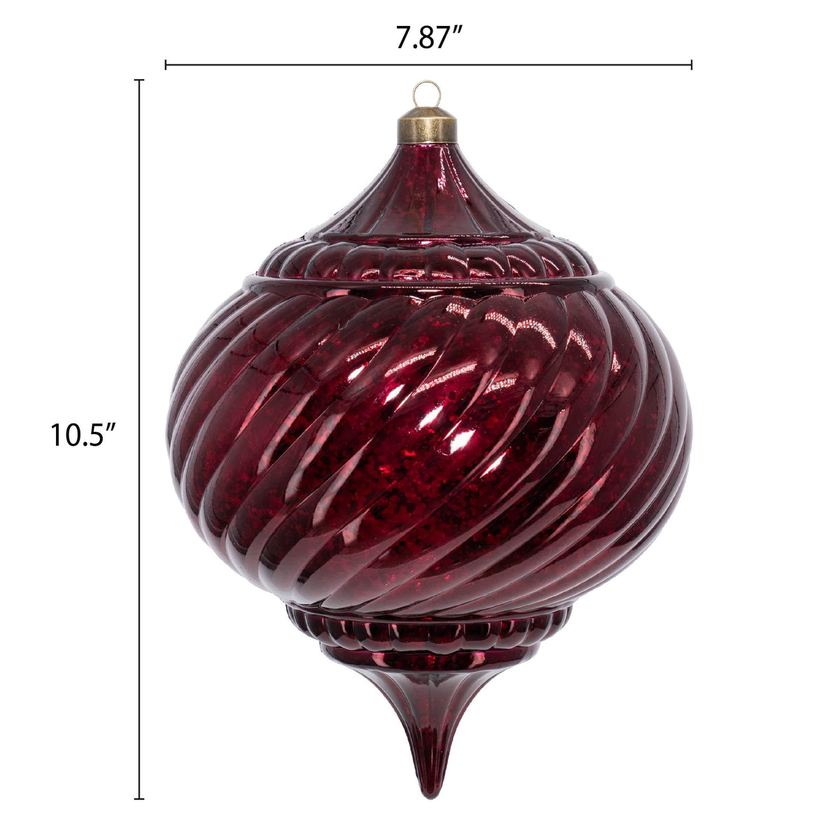My Texas House 2-Count Burgundy Finial Shatterproof Christmas Ornaments, 11"