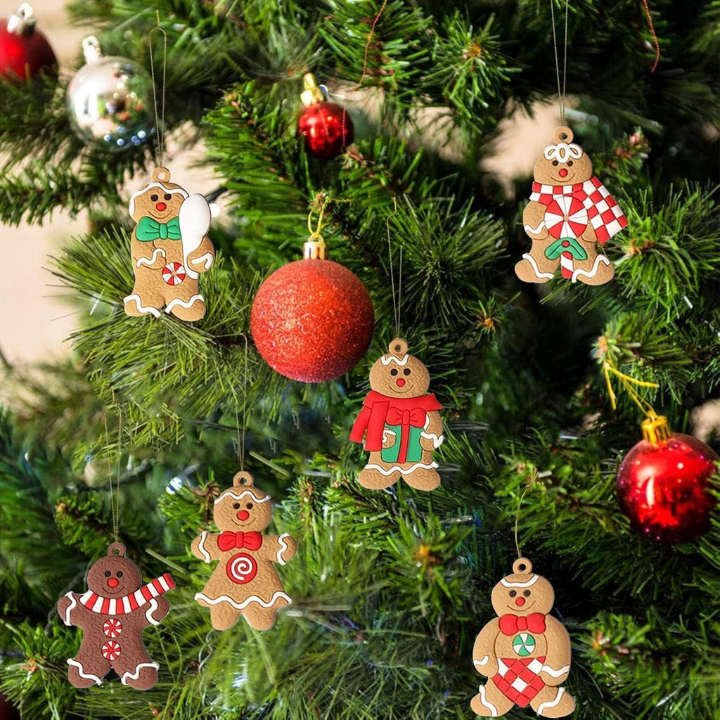Ayieyill 14Pcs Christmas Ornaments Gingerbread Christmas Tree Decorations Holiday Decor (Classic)
