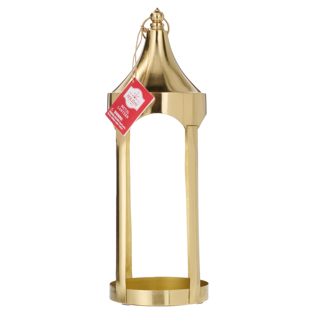 Metal Lantern Christmas Decoration, Gold, 14.8", by Holiday Time