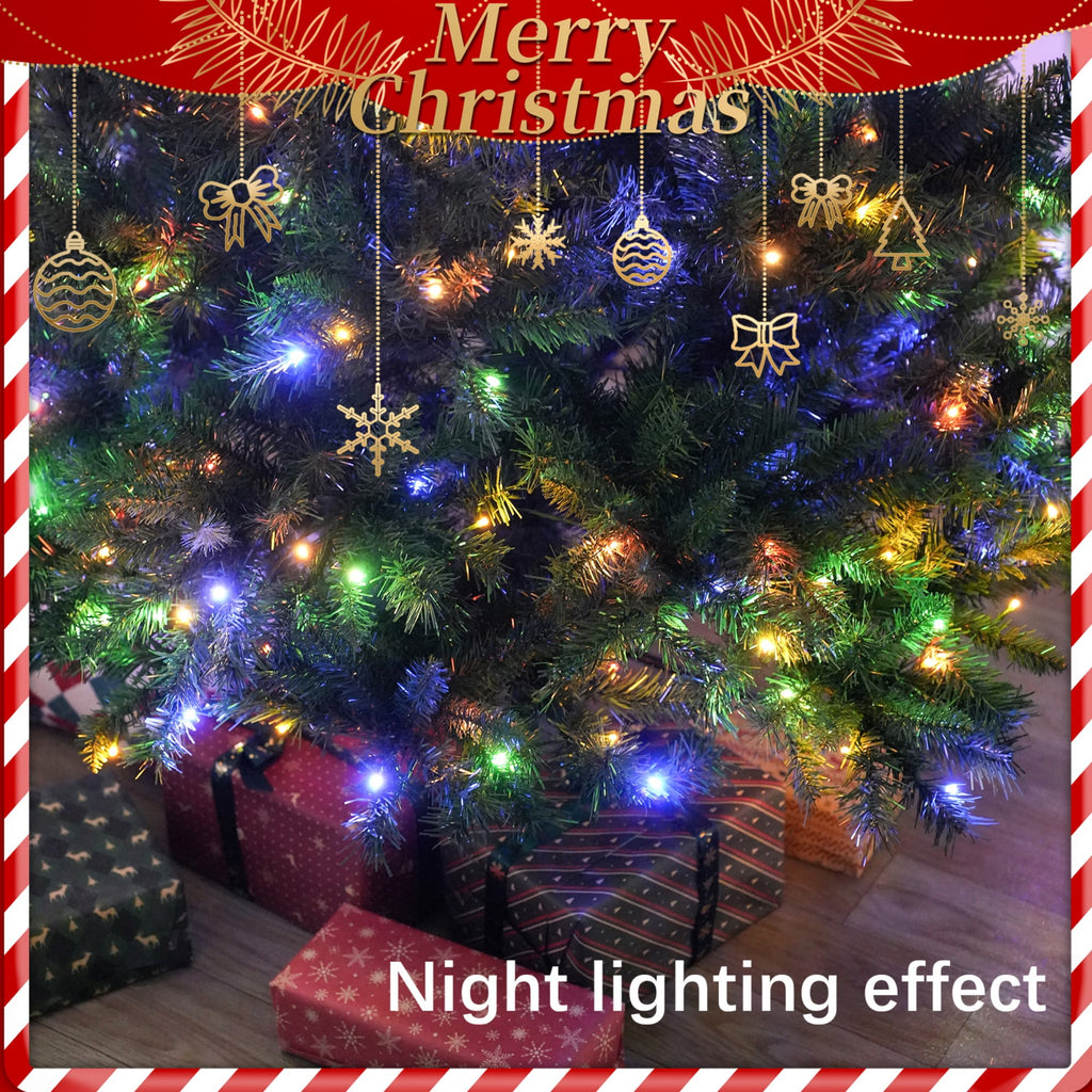 7Ft Pre-Lit Artificial Christmas Tree Premium Hinged Design with 450 LED Lights Holiday Season