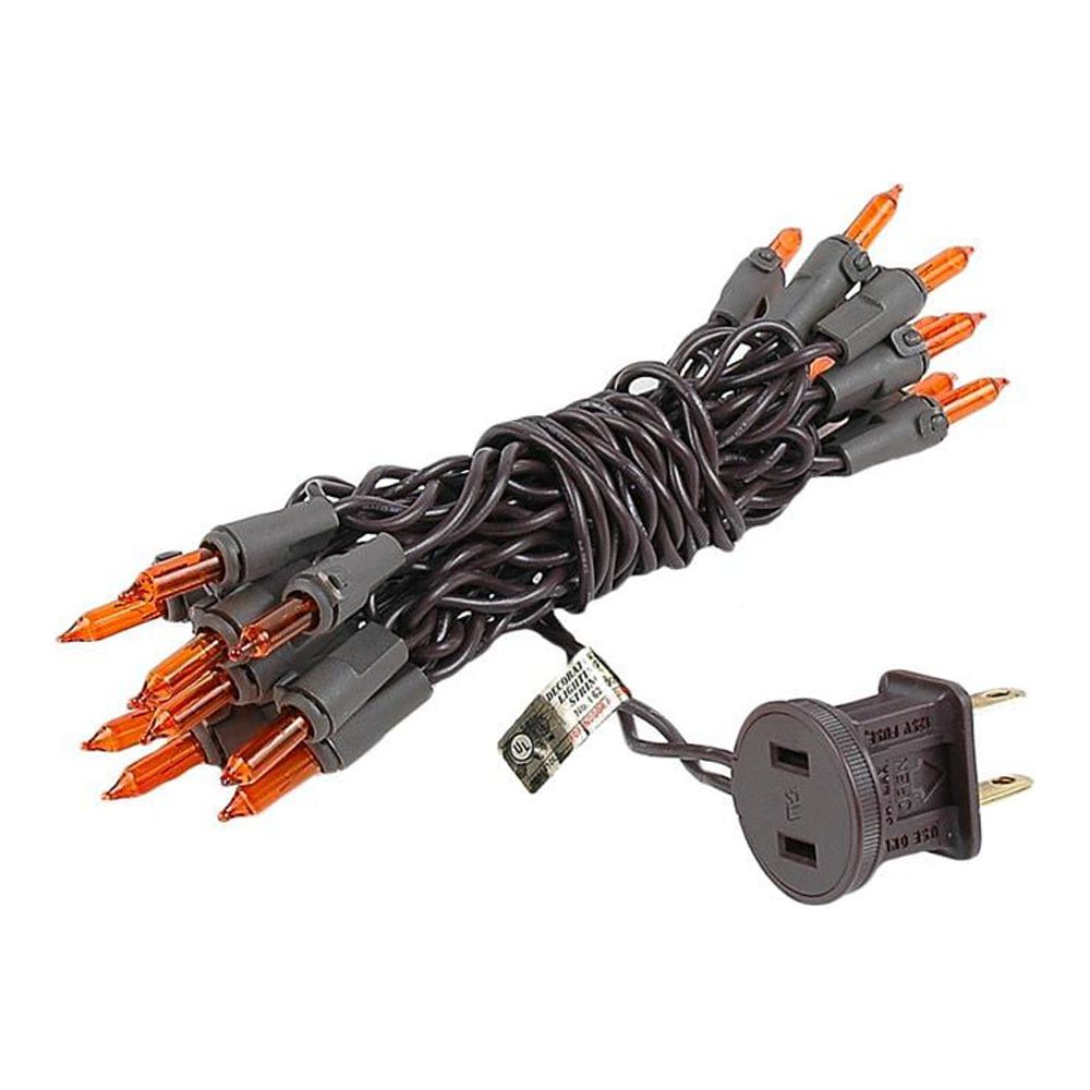Novelty Lights Clear 20 Light Incandescent Craft Mini Christmas String Lights Brown Wire 8.5 feet