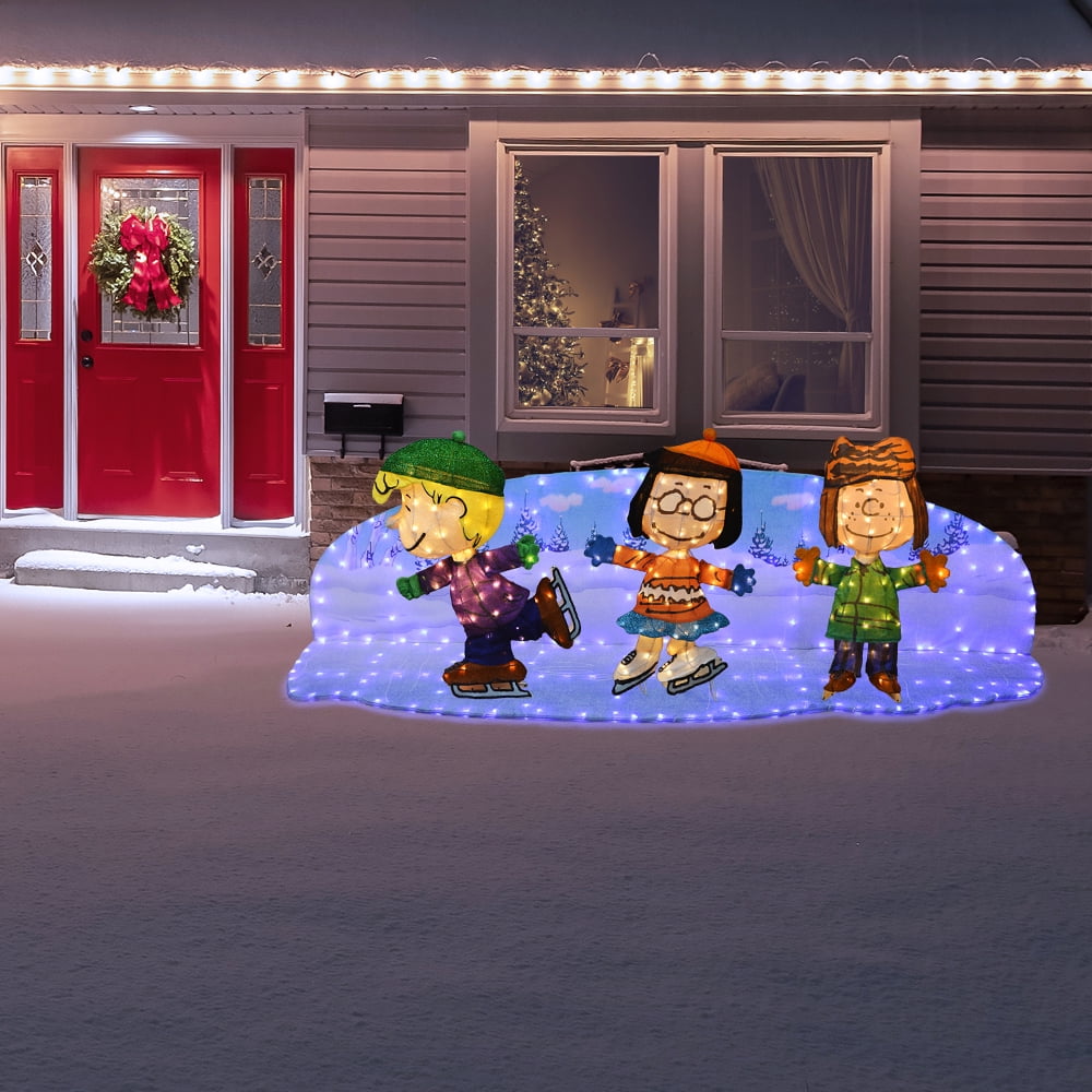 32INCH Skating Sally Peanuts 3D Lighted LED Holiday Charlie Brown Christmas Yard Decor