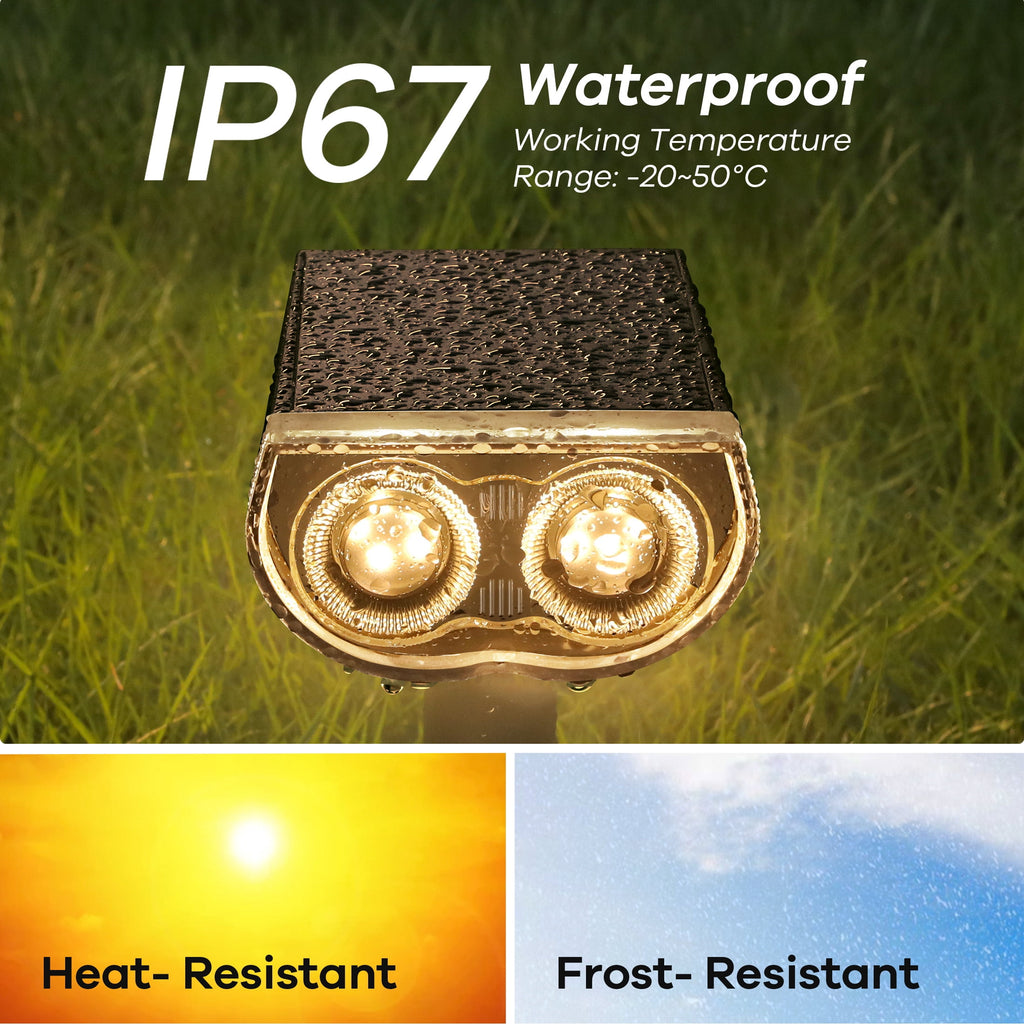 Linkind Solar Lights Outdoor, LED Solar Landscape Spotlights, IP67 Waterproof Outdoor Lighting for Yard, Garden, Pathway, Patio, 2 Pack (Daylight)