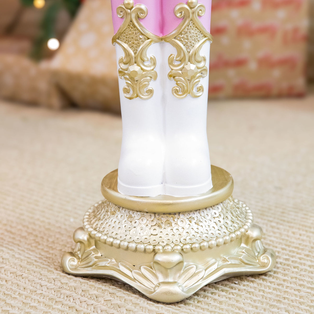 Sunnydaze Pink Polyresin Kenneth the Princely Nutcracker Christmas Statue, 37"