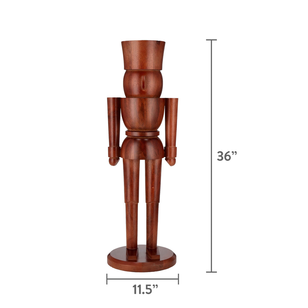 My Texas House Wood Nutcracker Christmas Decoration, Brown, 3'