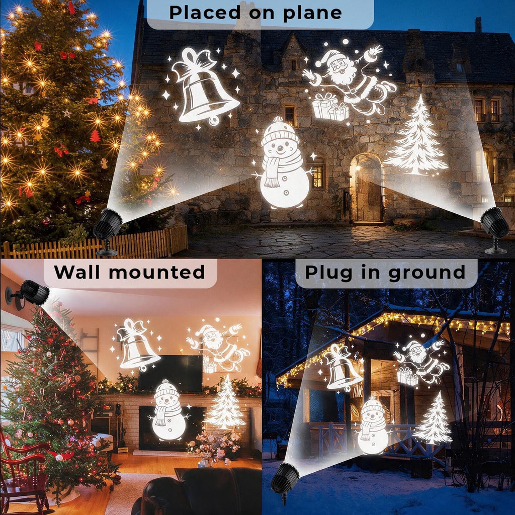Morfone Christmas Projector Lights Outdoor, 3D Dynamic Waterproof Holiday Projector Lights for Yard Wall Indoor Outdoor Christmas Decorations