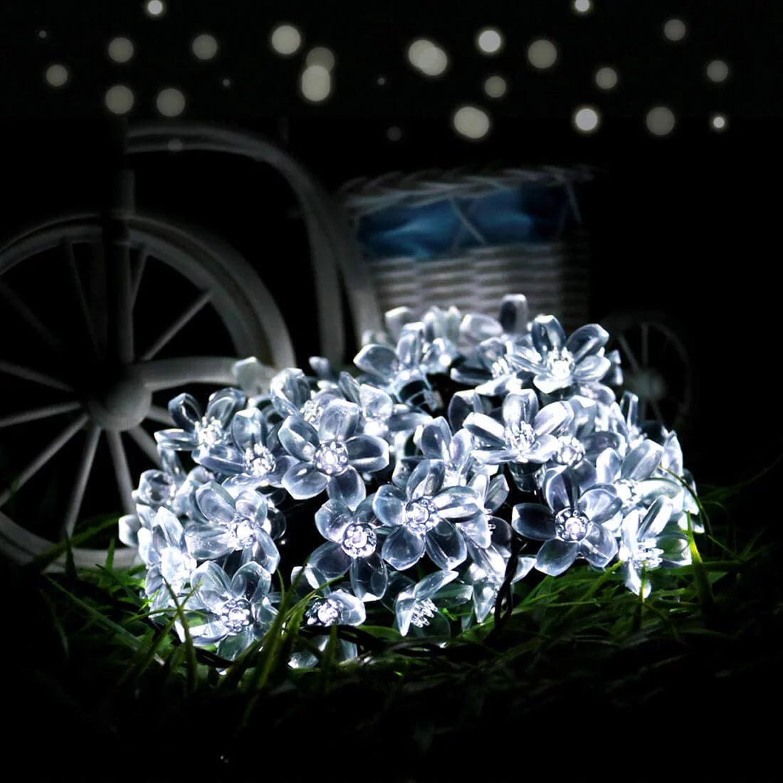 Solar Flower String Lights, Cherry Blossoms Solar Fairy Light,23ft 50 LED Outdoor Waterproof String Lights for Christmas Tree, Home, Garden, Wedding, Patio, Party Decorations(pink)